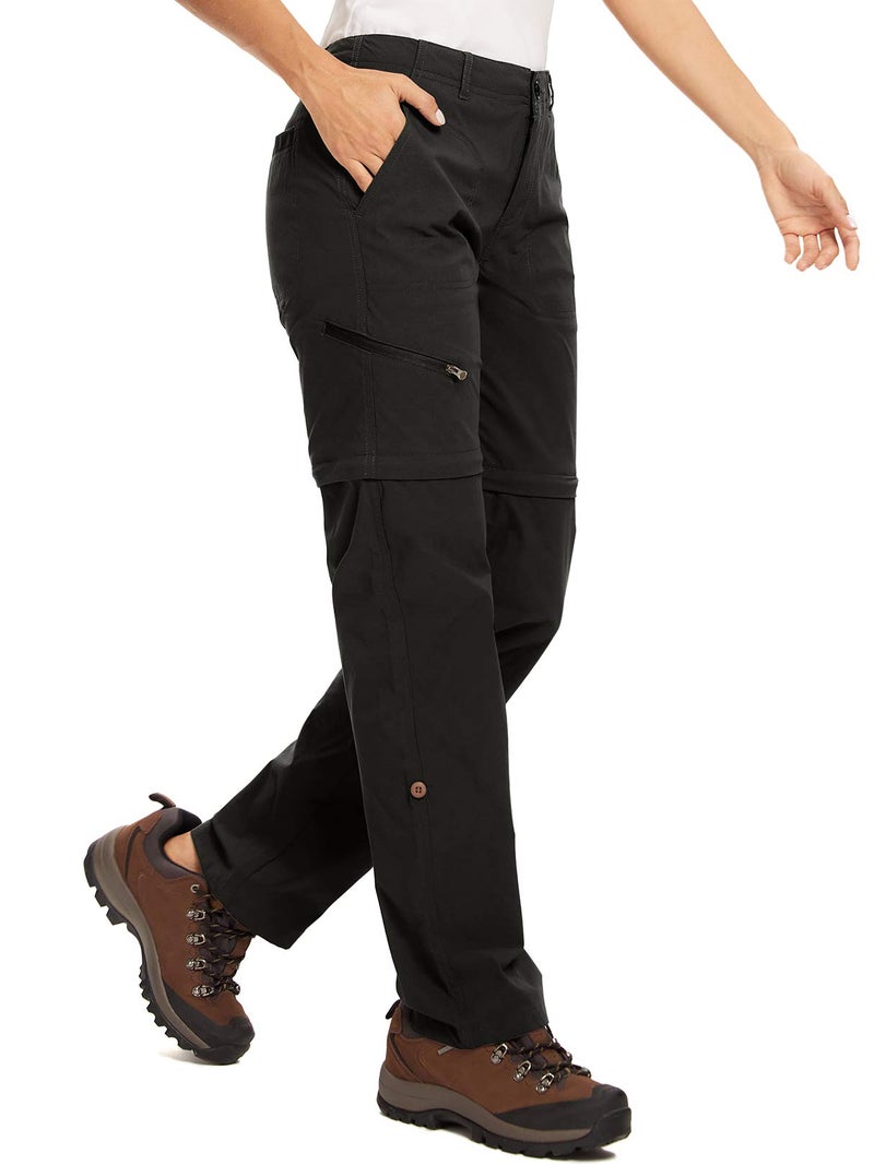 Toomett Women's Hiking Pants Convertible Lightweight Quick Dry Outdoor Travel Camping Safari Pants,2192,Black,4 - Image 1